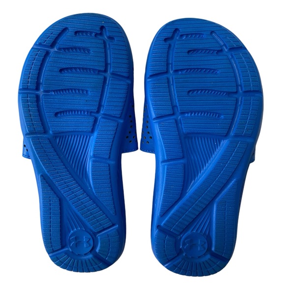 Bundle Of 2 Under Armour Boys Blue Slide Sandals Size 2Y/3Y - Picture 5 of 14